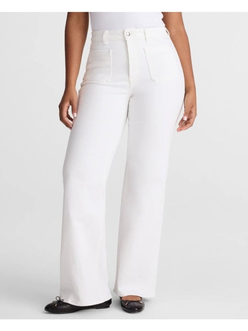NWT Flawed Madewell Curvy Emmy Wide-Leg Jean Sz 24 White High Rise Stretch Denim